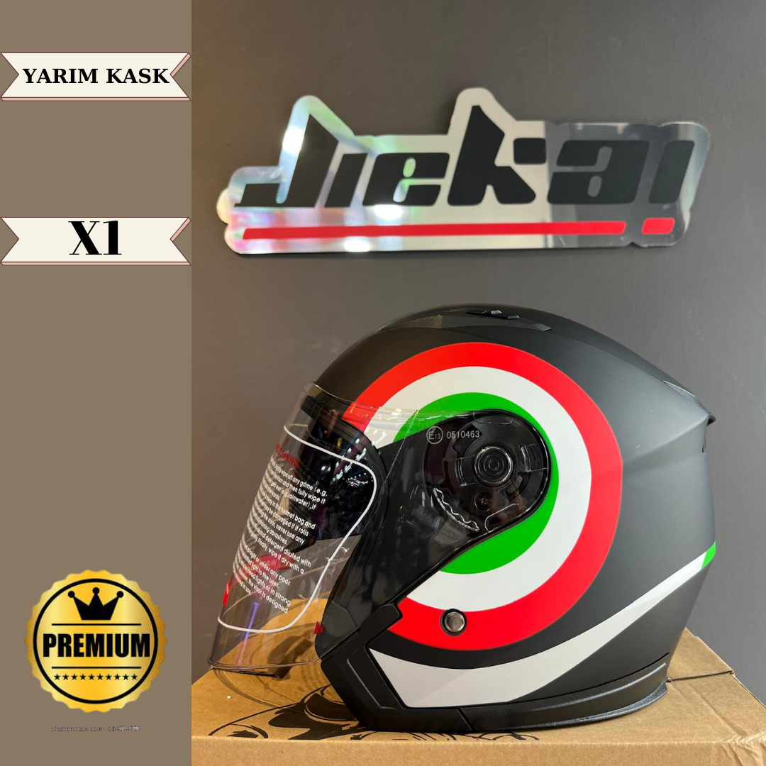 JİEKAİ YARIM KASK X1 GÜNEŞ VİZÖRLÜ